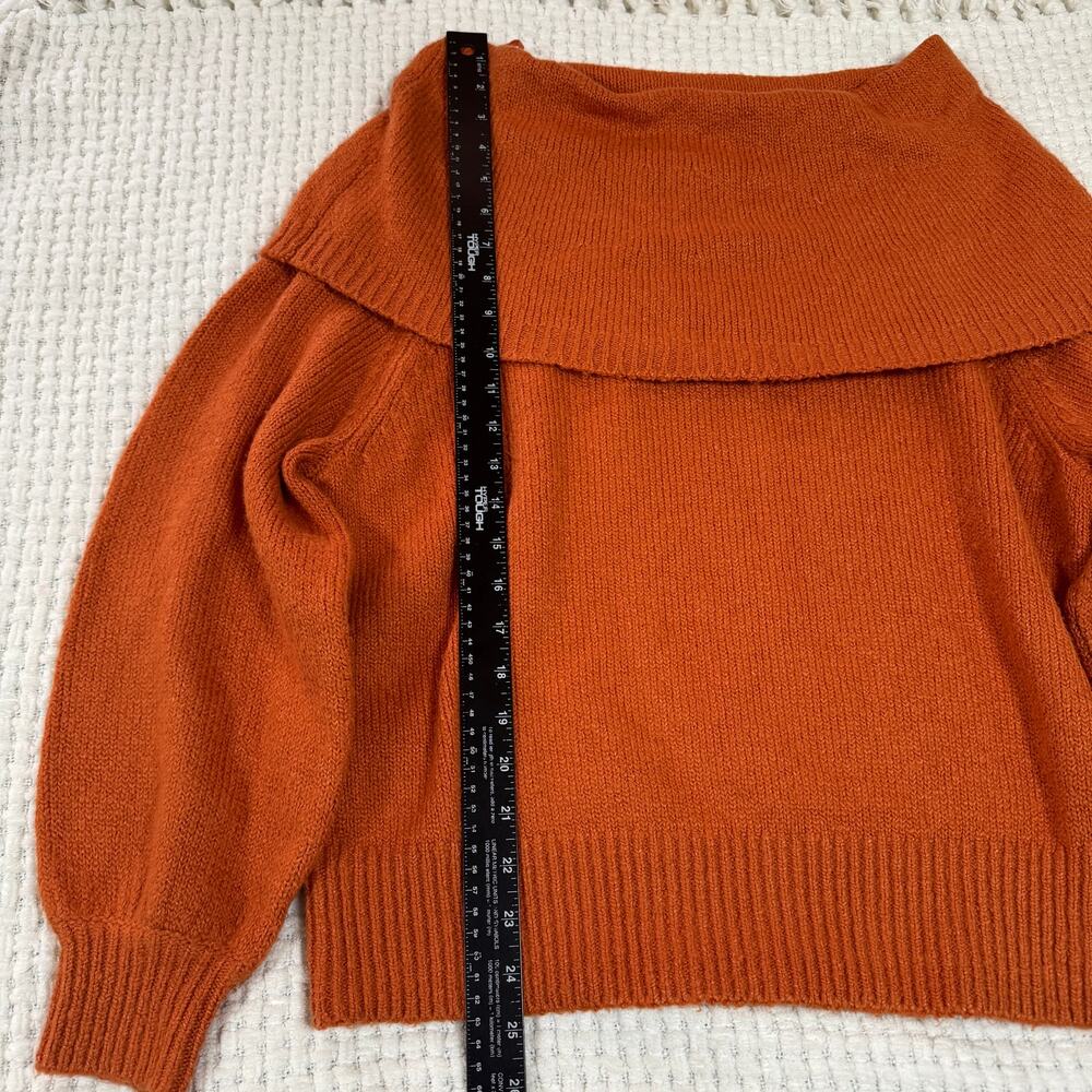 Anthropologie Women’s Sweater Cowl Neck Pull Over Long Sleeve Burnt Orange - Picture 9 of 9